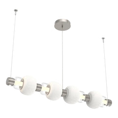 Torno Mandrel Linear Chandelier by Hammerton Studio in Beige Silver