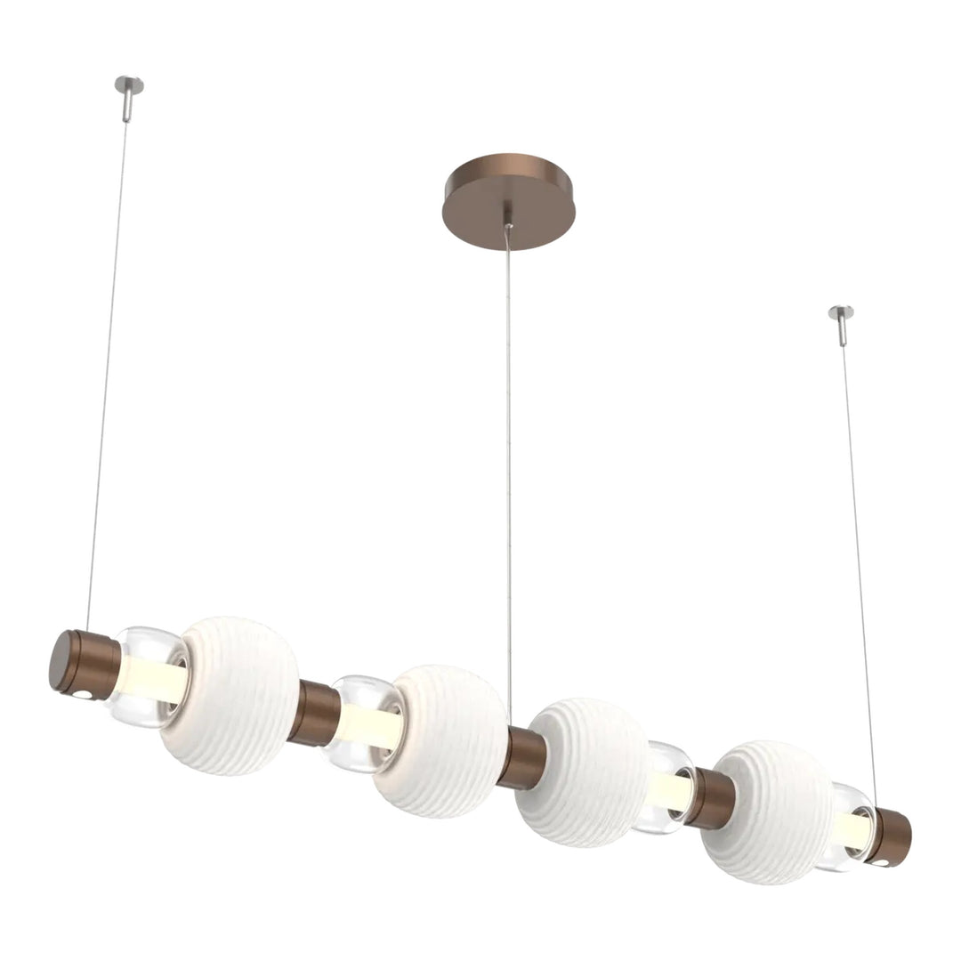 Torno Mandrel Linear Chandelier by Hammerton Studio in Burnished Bronze