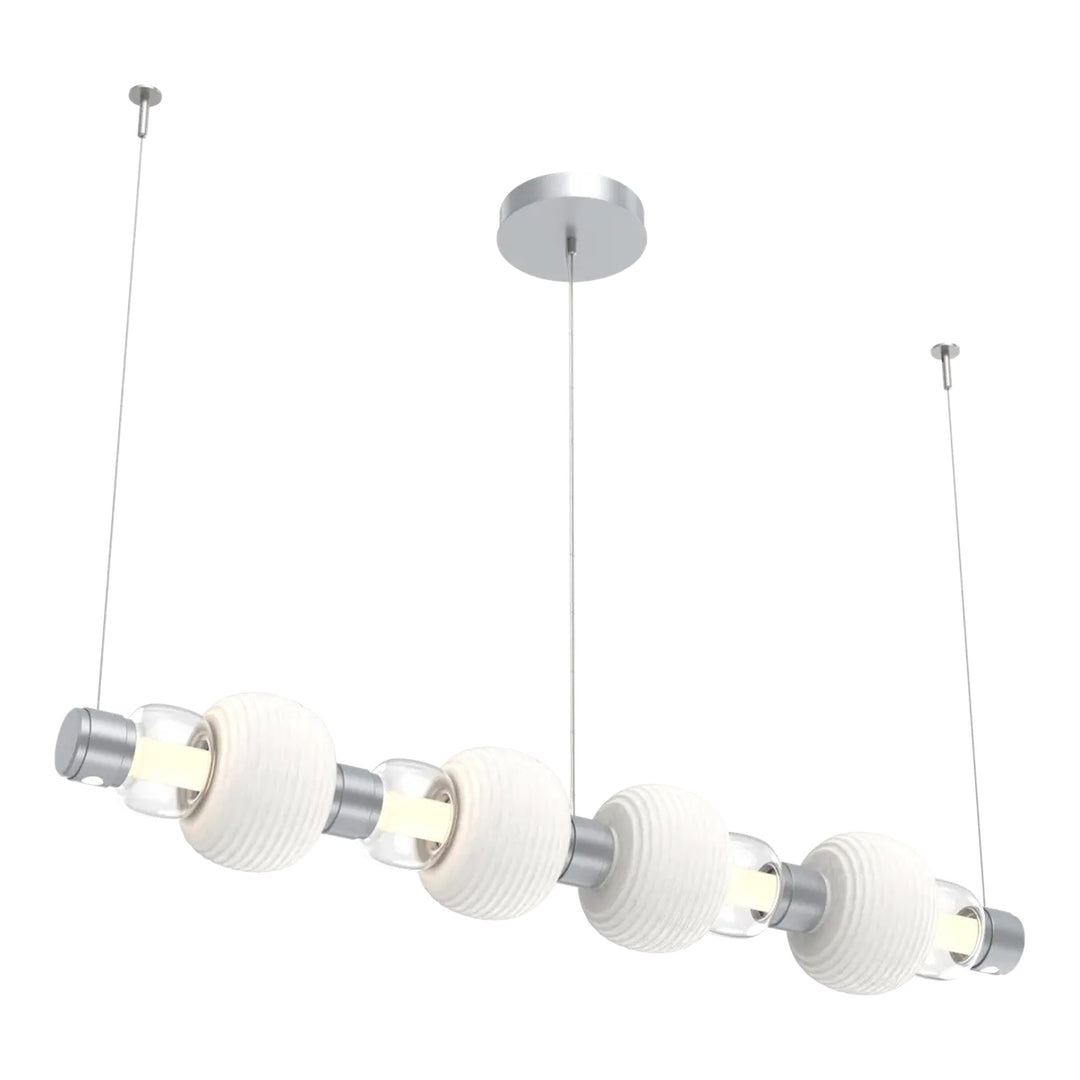 Torno Mandrel Linear Chandelier by Hammerton Studio in Classic Silver