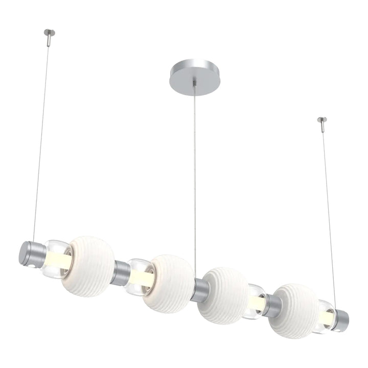 Torno Mandrel Linear Chandelier by Hammerton Studio in Classic Silver