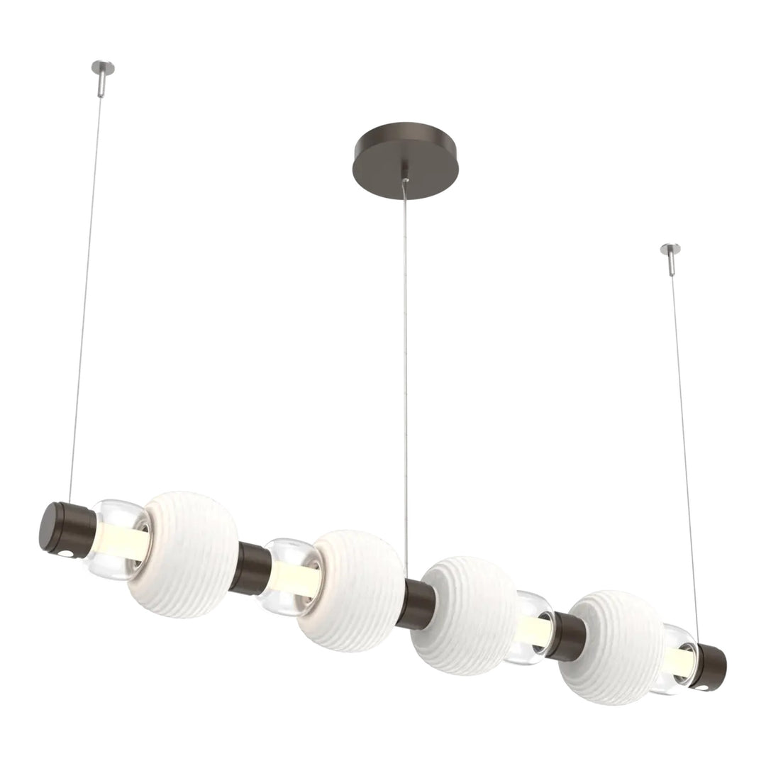 Torno Mandrel Linear Chandelier by Hammerton Studio in Flat Bronze