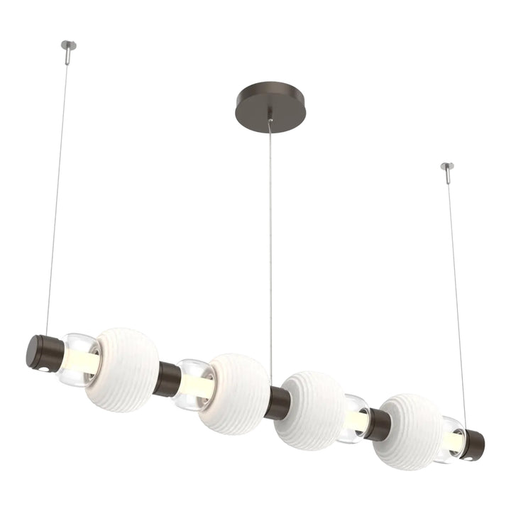 Torno Mandrel Linear Chandelier by Hammerton Studio in Flat Bronze