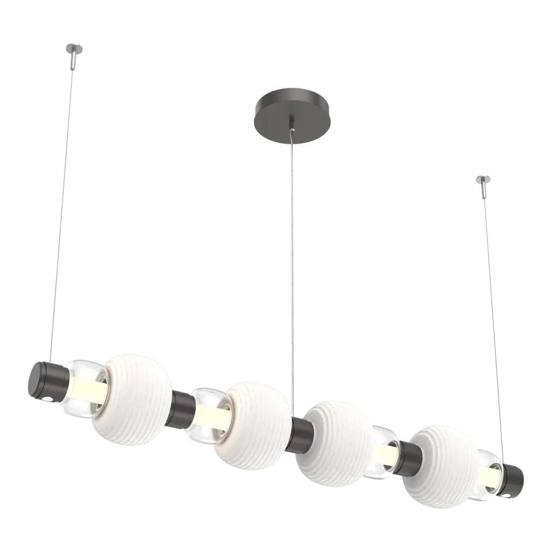 Torno Mandrel Linear Chandelier by Hammerton Studio in Graphite