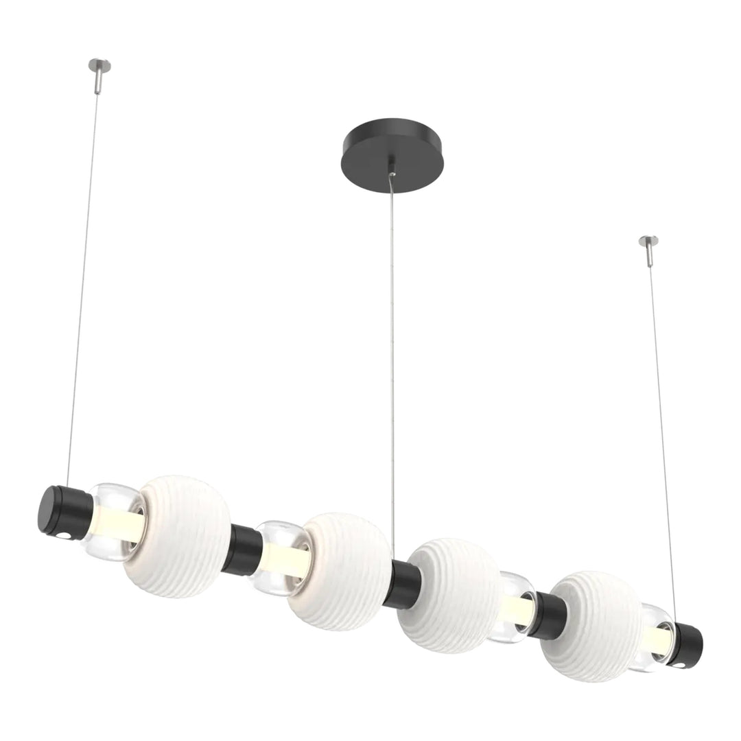 Torno Mandrel Linear Chandelier by Hammerton Studio in Matte Black