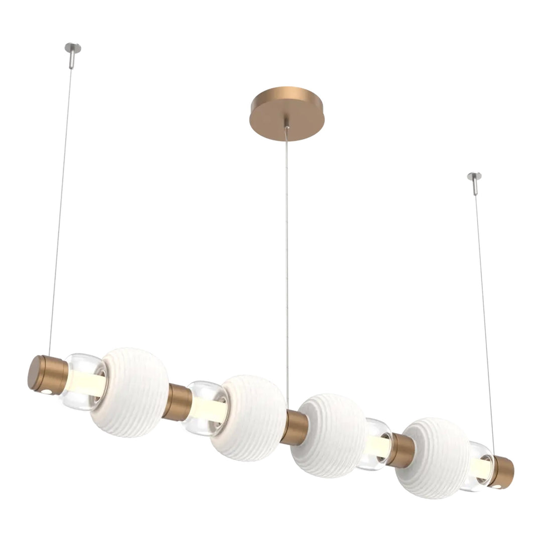 Torno Mandrel Linear Chandelier by Hammerton Studio in Novel Brass