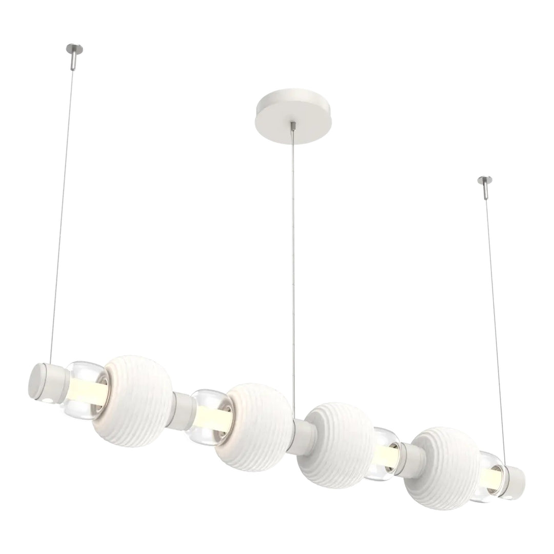 Torno Mandrel Linear Chandelier by Hammerton Studio in Salt White