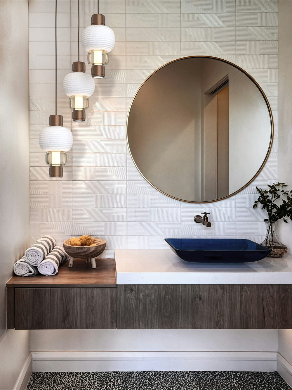 Torno Mandrel Round Pendant Chandelier by Hammerton Studio in a styled interior