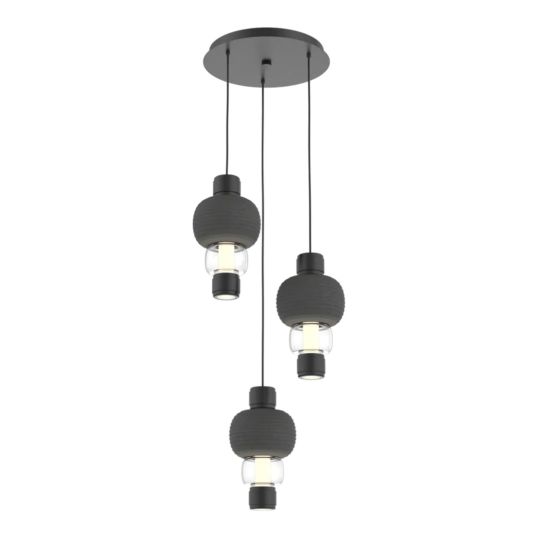 Torno Mandrel Round Pendant Chandelier by Hammerton Studio in Matte Black