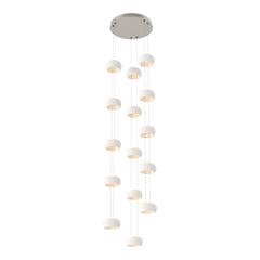 Torno Stack Pendant Chandelier – 15 Lights by Hammerton Studio in Beige Silver