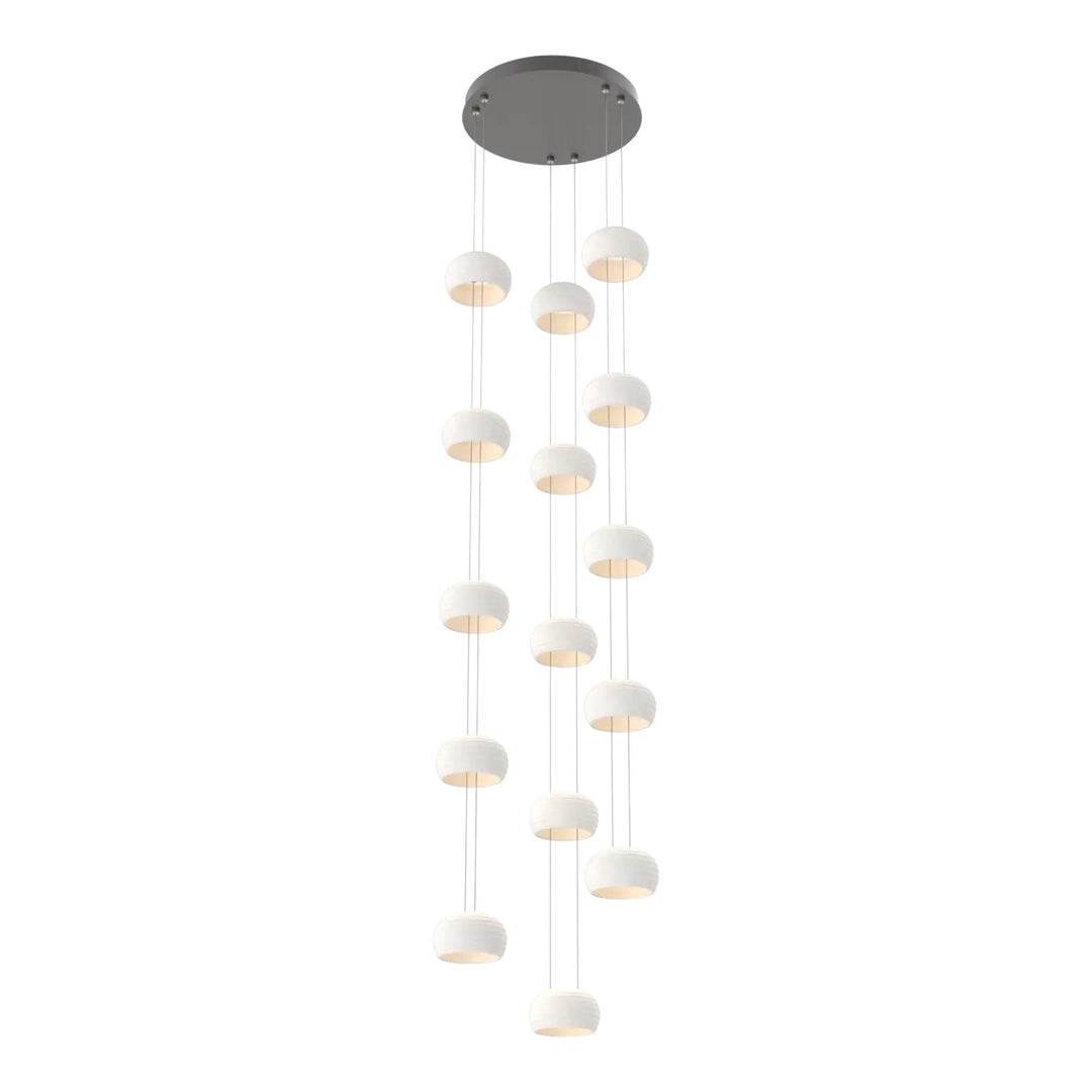 Torno Stack Pendant Chandelier – 15 Lights by Hammerton Studio in Graphite