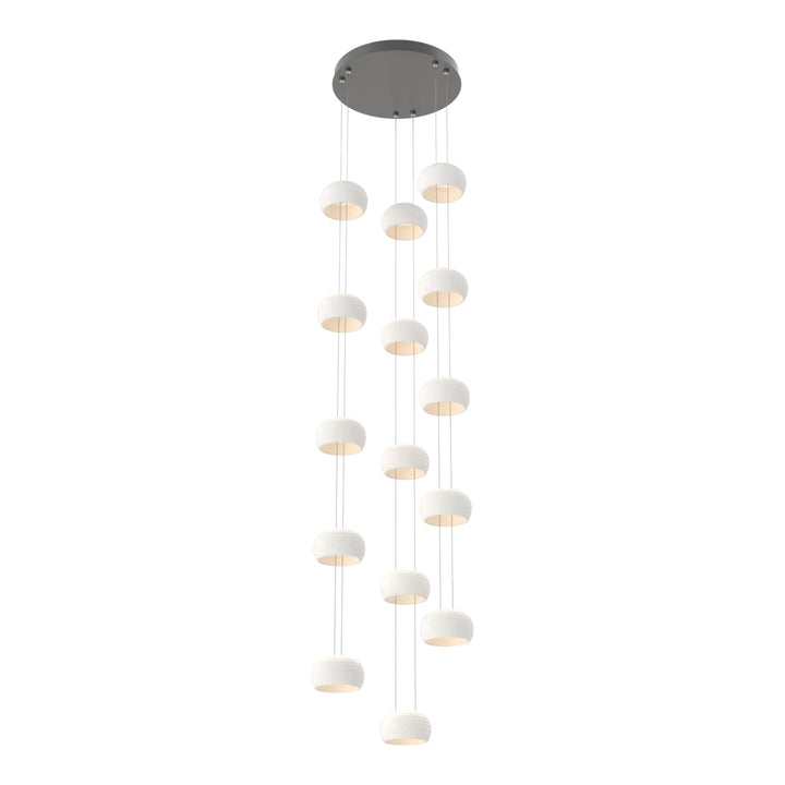 Torno Stack Pendant Chandelier – 15 Lights by Hammerton Studio in Graphite