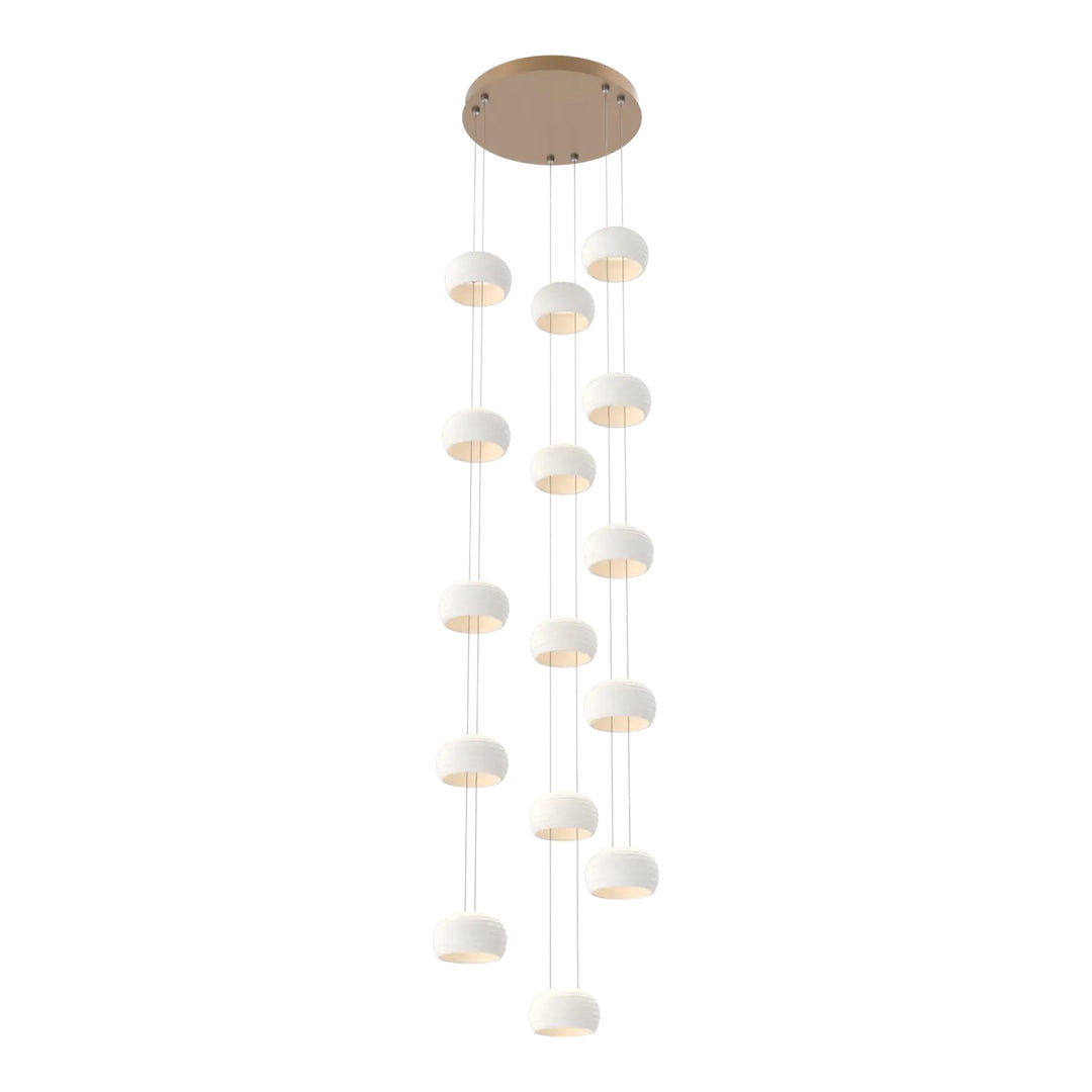 Torno Stack Pendant Chandelier – 15 Lights by Hammerton Studio in Novel Brass