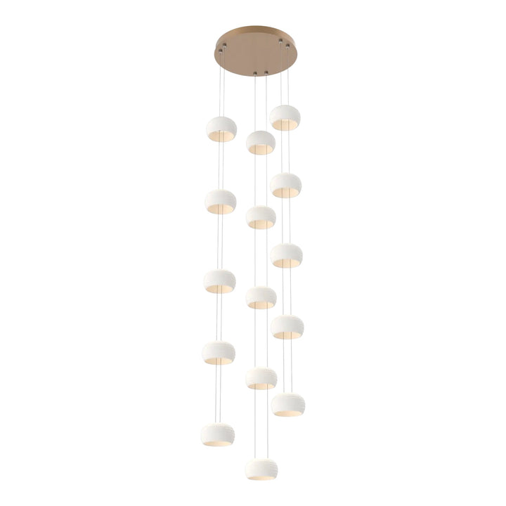 Torno Stack Pendant Chandelier – 15 Lights by Hammerton Studio in Novel Brass