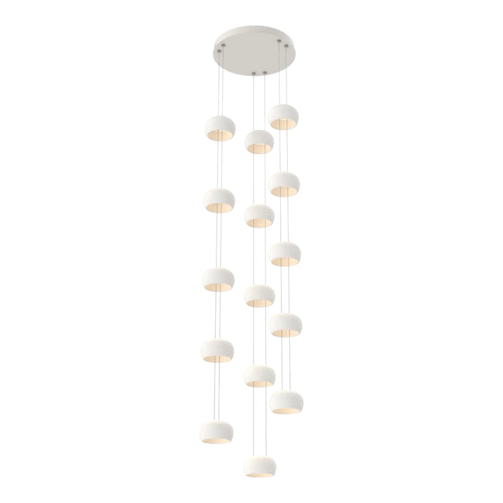 Torno Stack Pendant Chandelier – 15 Lights by Hammerton Studio in Salt White
