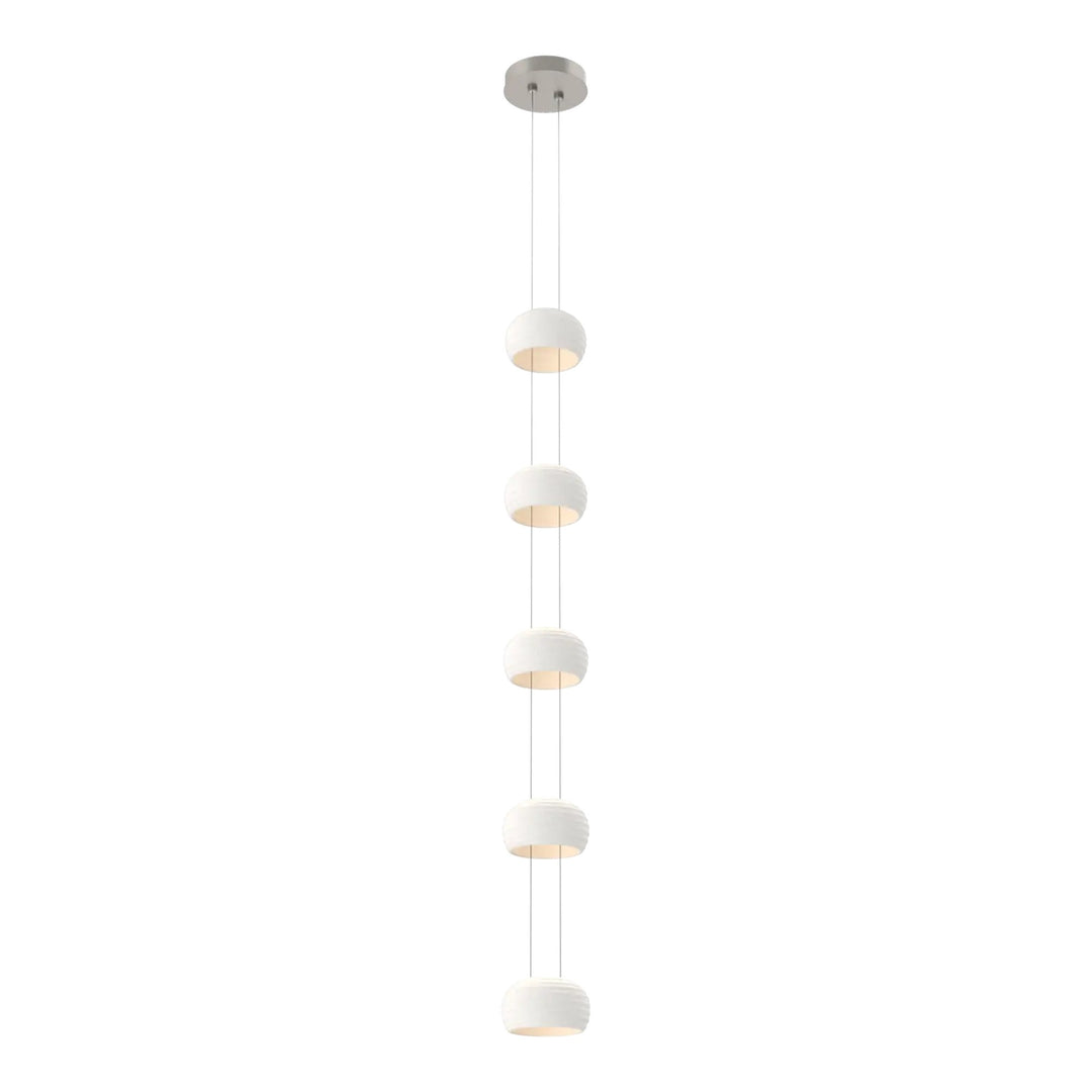 Torno Stack Pendant Chandelier by Hammerton Studio in Beige Silver