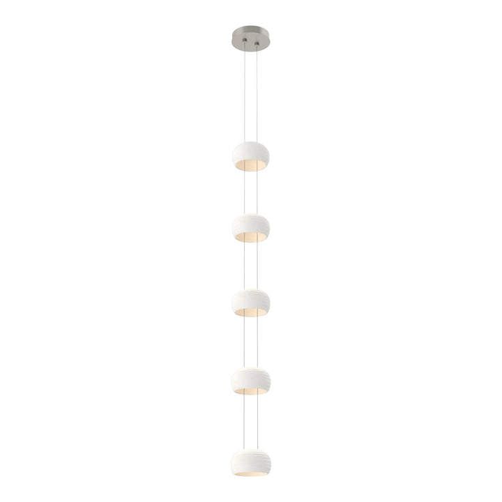 Torno Stack Pendant Chandelier by Hammerton Studio in Beige Silver