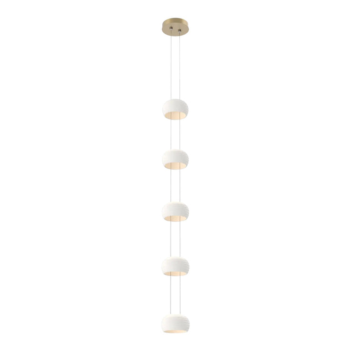 Torno Stack Pendant Chandelier by Hammerton Studio in Gilded Brass