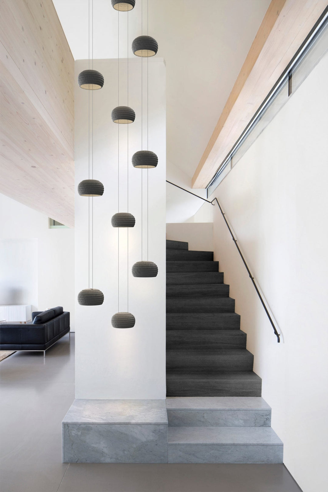 Torno Stack Pendant Chandelier by Hammerton Studio in a styled interior
