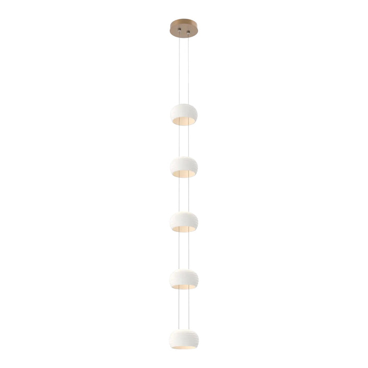 Torno Stack Pendant Chandelier by Hammerton Studio in Novel Brass