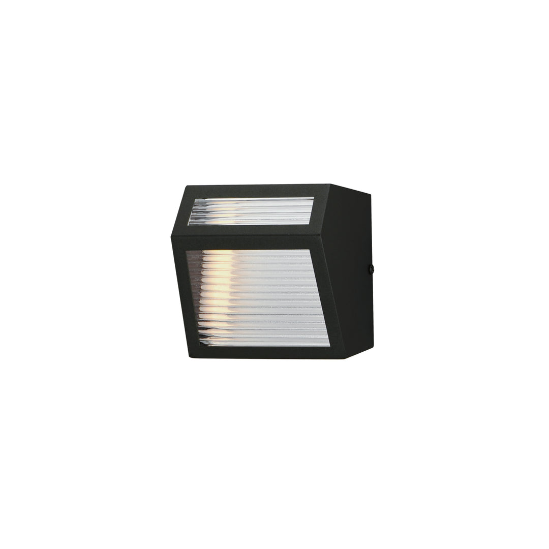 Totem Small Outdoor LED Sconce by ET2 Lighting in Black, front view