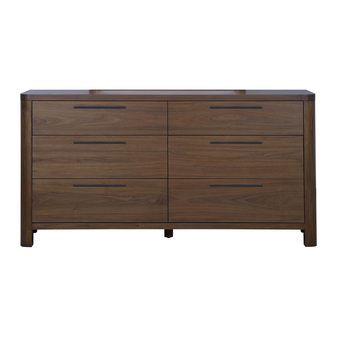 Totes Six Drawer Dresser by Modus in English Walnut — on a white background