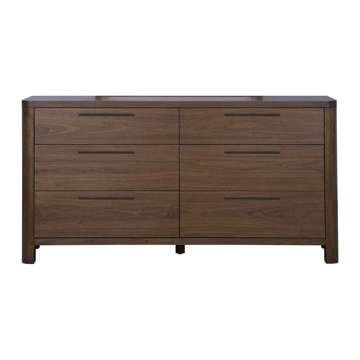 Totes Six Drawer Dresser by Modus in English Walnut — on a white background