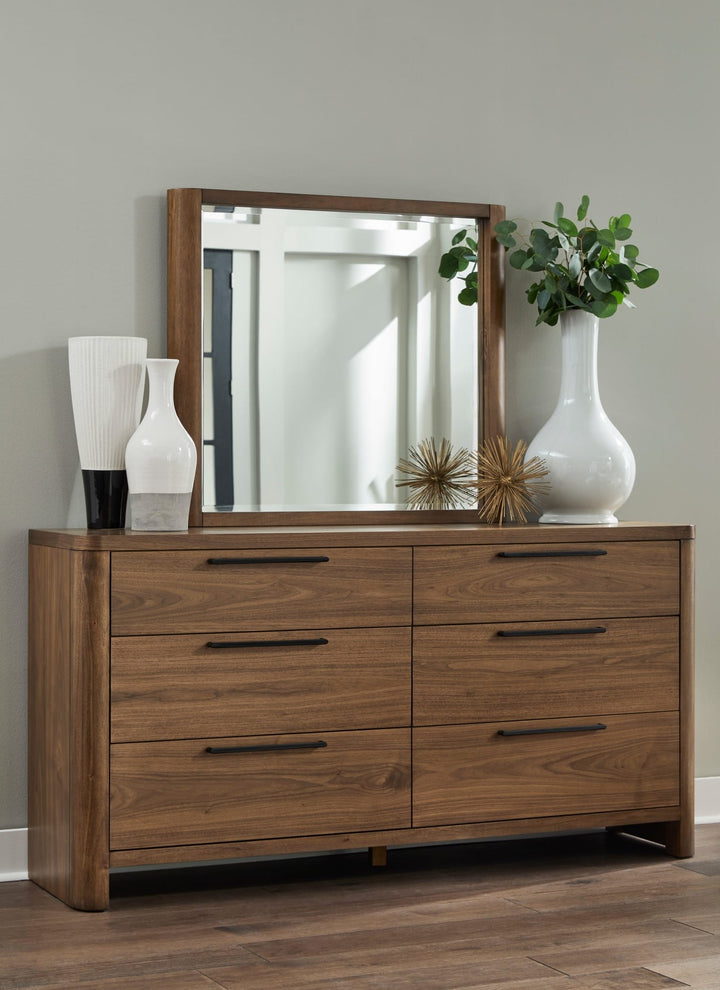 Totes Wall or Dresser Mirror in English Walnut — styled on the matching dresser (sold separately)
