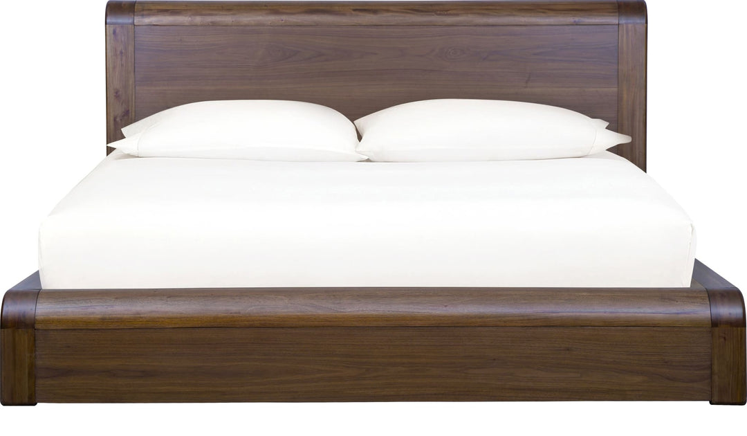 Totes Wood Platform Bed in English Walnut — white background, front view