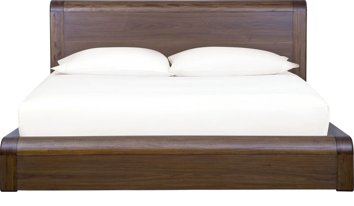 Totes Wood Platform Bed in English Walnut — white background, front view