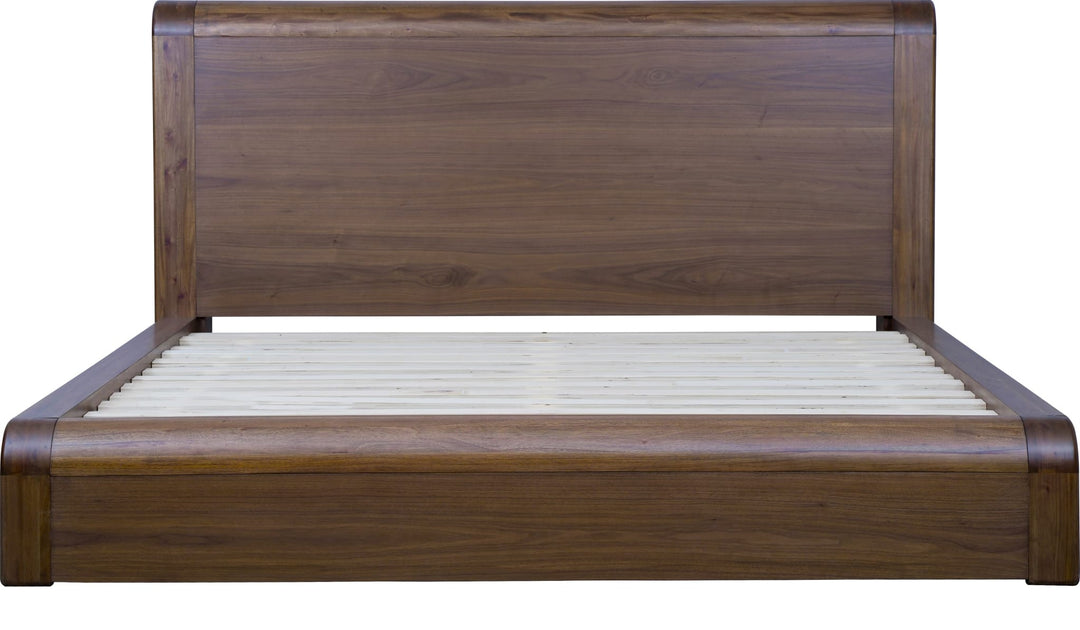 Totes Wood Platform Bed in English Walnut — front view without mattress