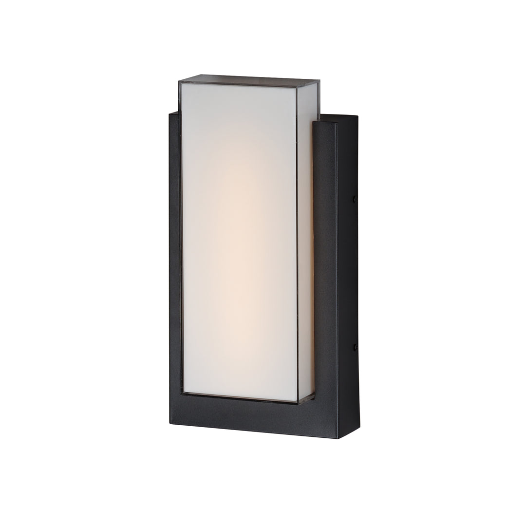 Tower Small LED Outdoor Wall Sconce by ET2 Lighting in Black, front view