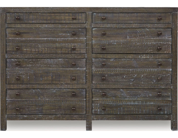 Townsend Eight Drawer Solid Wood Dresser in Gunmetal — on a white background