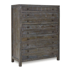 Townsend Five Drawer Solid Wood Chest by Modus in Gunmetal — on a white background