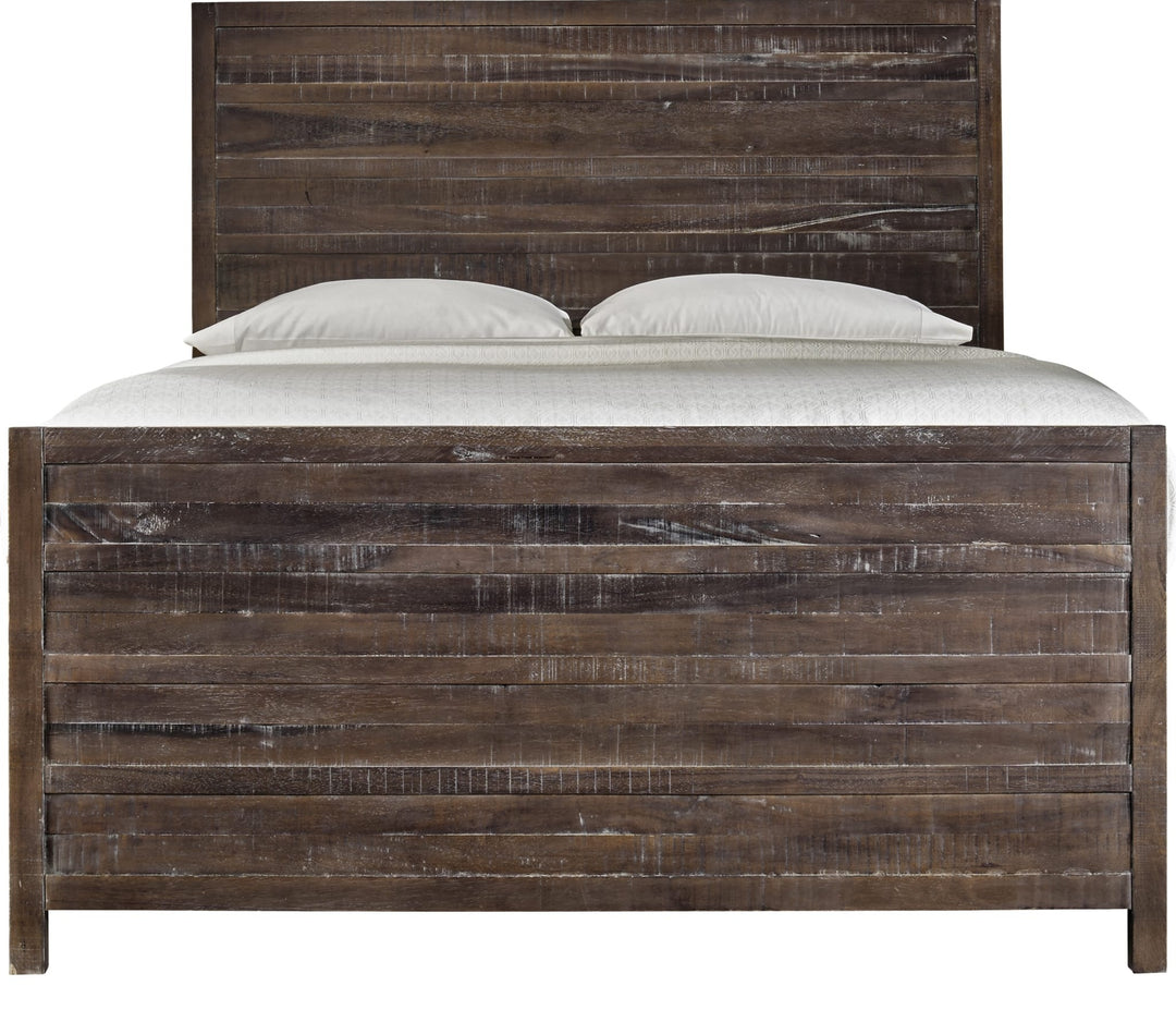 Townsend Solid Wood Storage Bed in Java — white background, front view