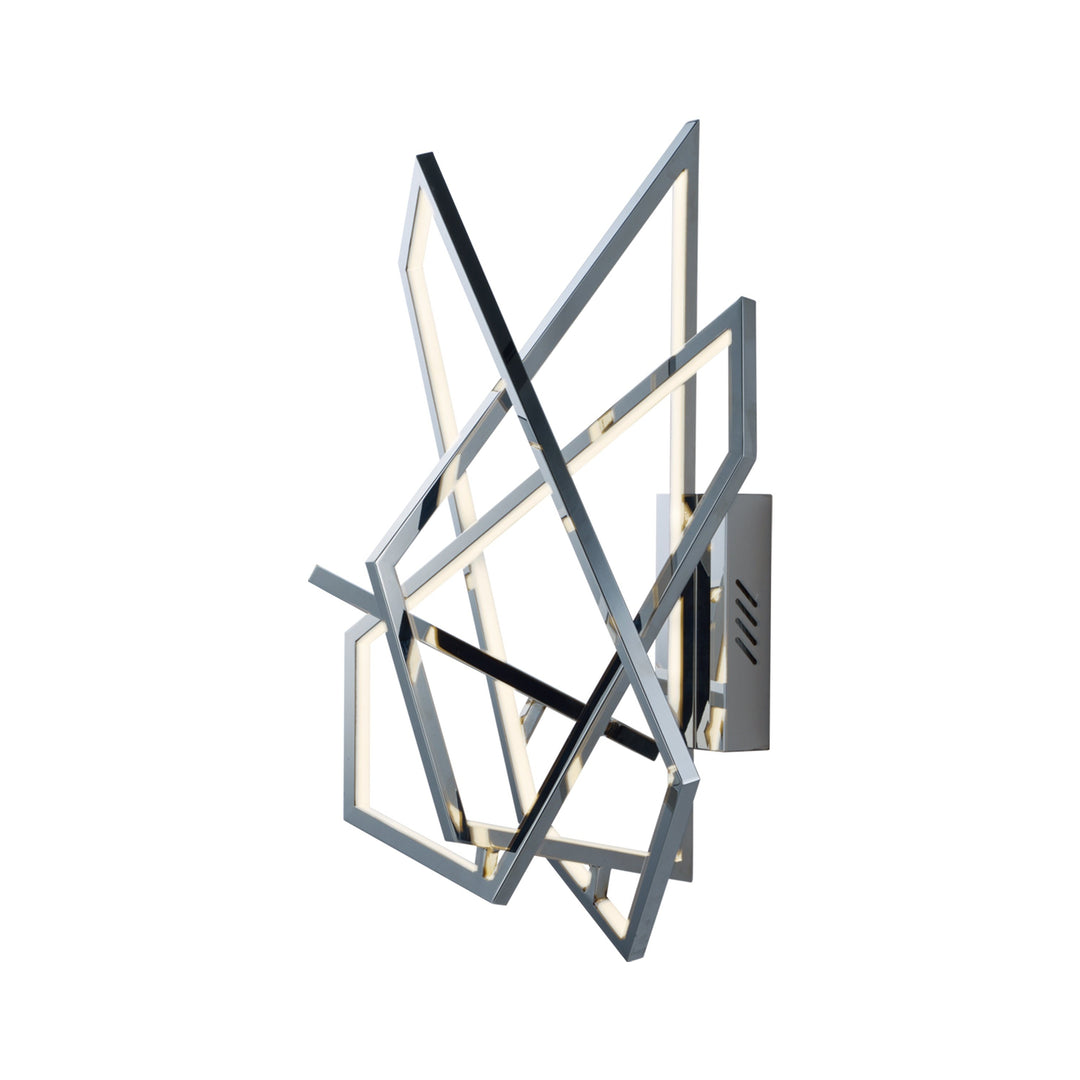 Trapezoid LED Wall Sconce by ET2 Lighting in Polished Chrome, front view