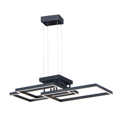Traverse LED Pendant (23.5" W) by ET2 Lighting in Black, front view