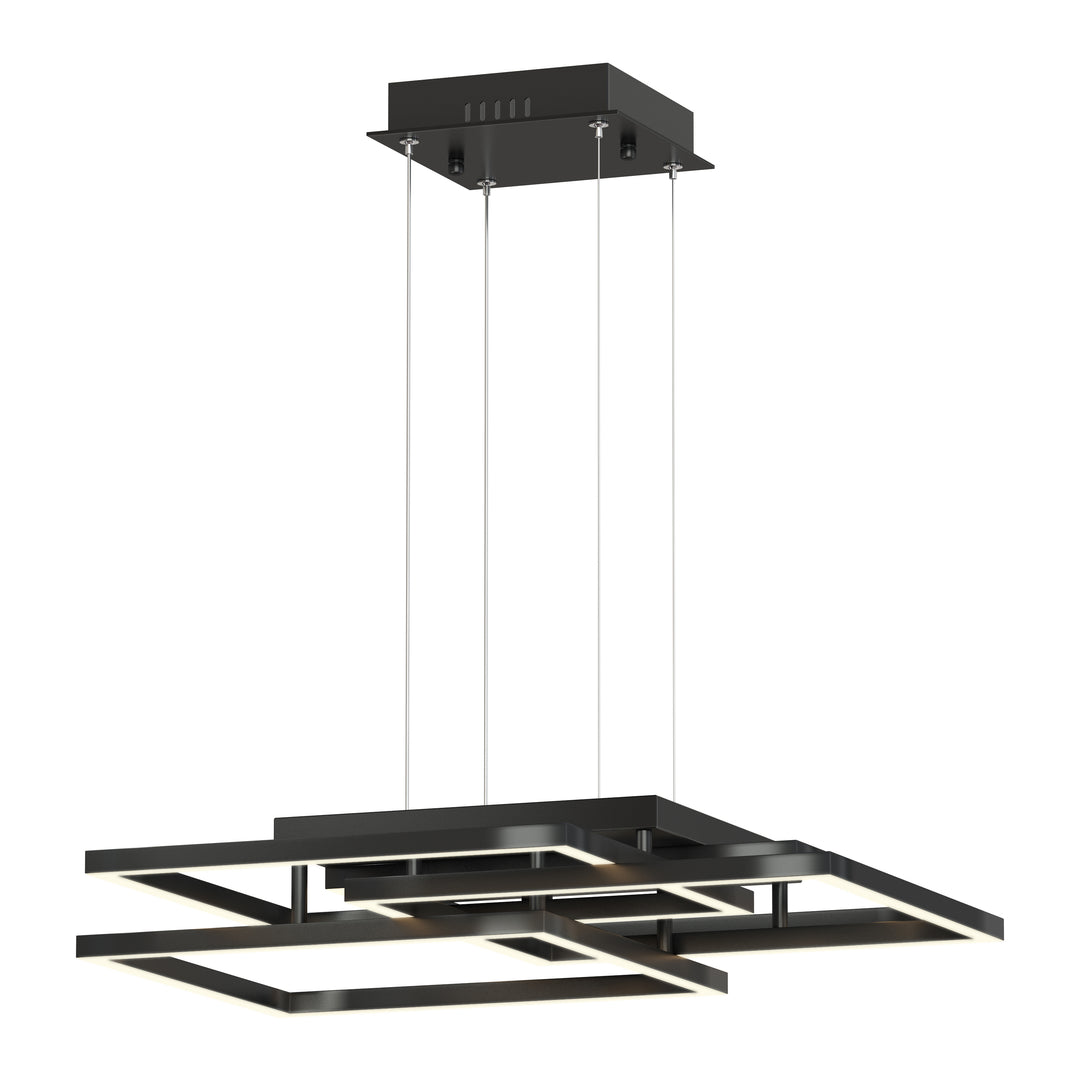Traverse LED Pendant (31" W) by ET2 Lighting in Black, front view