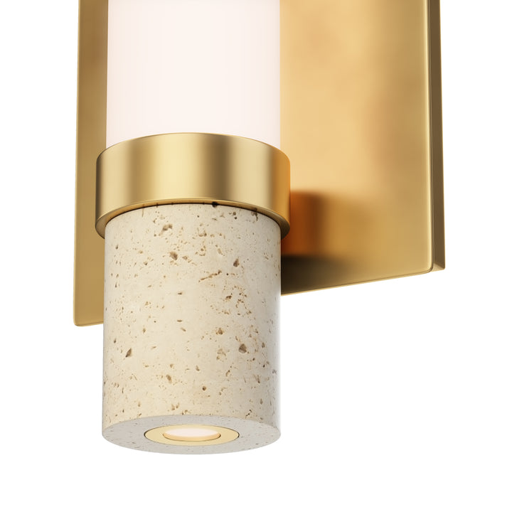 Travertine 1-Light LED Wall Sconce by ET2 Lighting, detail view 1