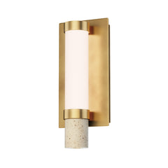 Travertine 1-Light LED Wall Sconce by ET2 Lighting in Travertine / Gold, front view