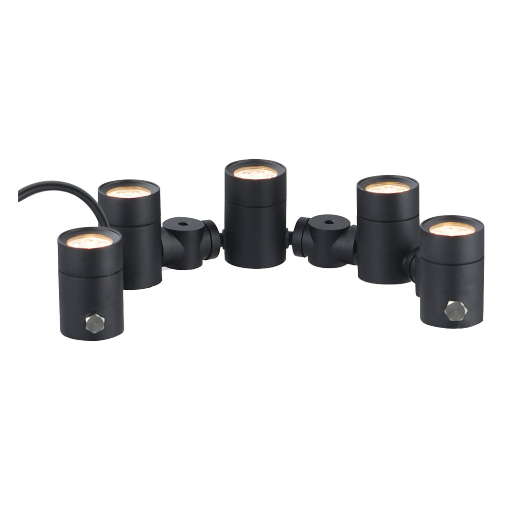 Tree Hugger 5-Light Tree Spot Light by ET2 Lighting in Black, front view