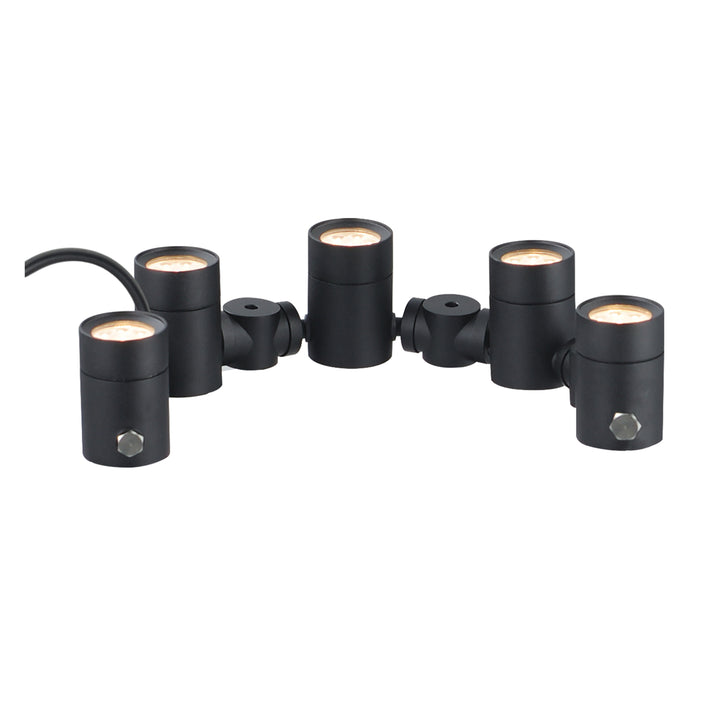 Tree Hugger 5-Light Tree Spot Light by ET2 Lighting in Black, front view