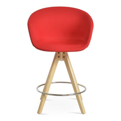 Tribeca Arm Pyramid Wood Swivel Stool by Soho Concept — white cutout