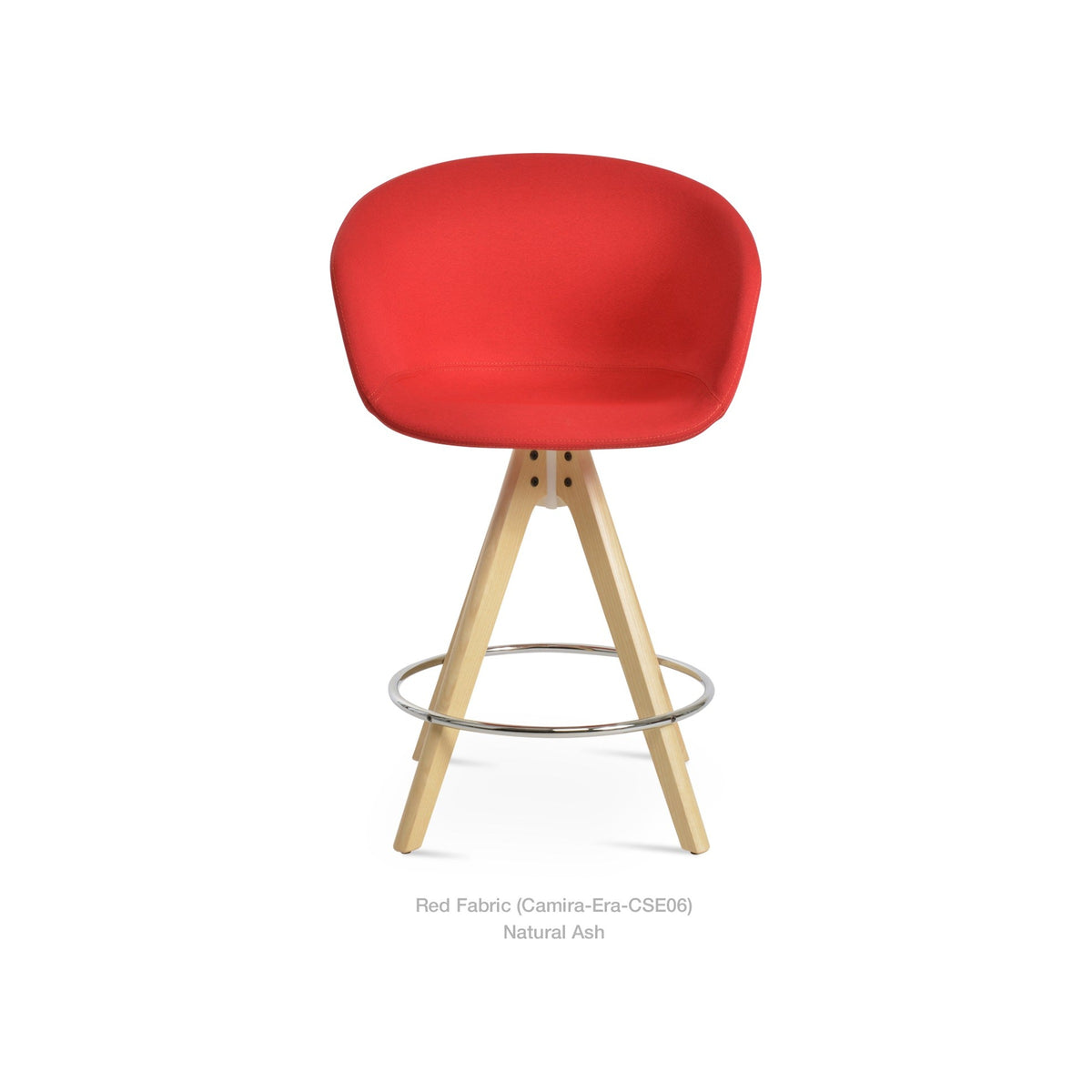 Tribeca Arm Pyramid Wood Swivel Stool by Soho Concept — white cutout