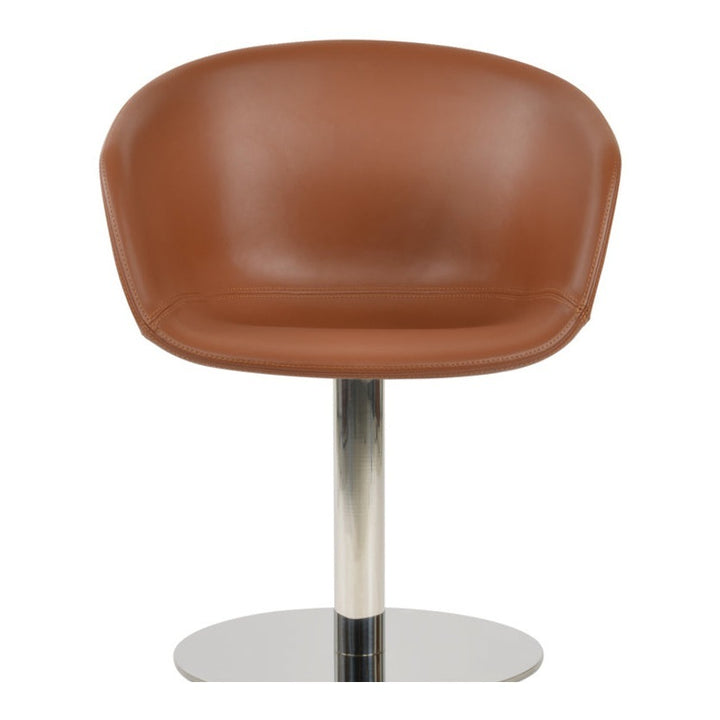 Tribeca Round Armchair by Soho Concept — front view with round pedestal base