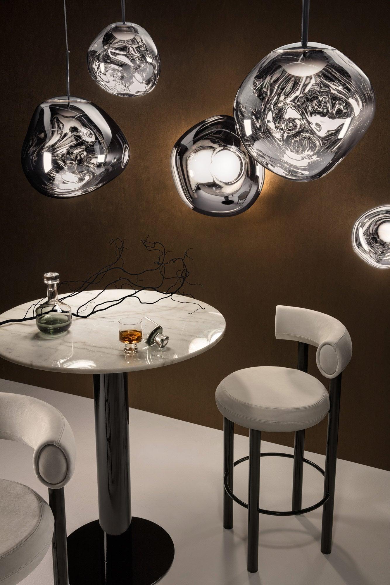 Tube High Table White Marble by Tom Dixon | Modern Studio Tube High Table White Marble by Tom Dixon | Modern Studio