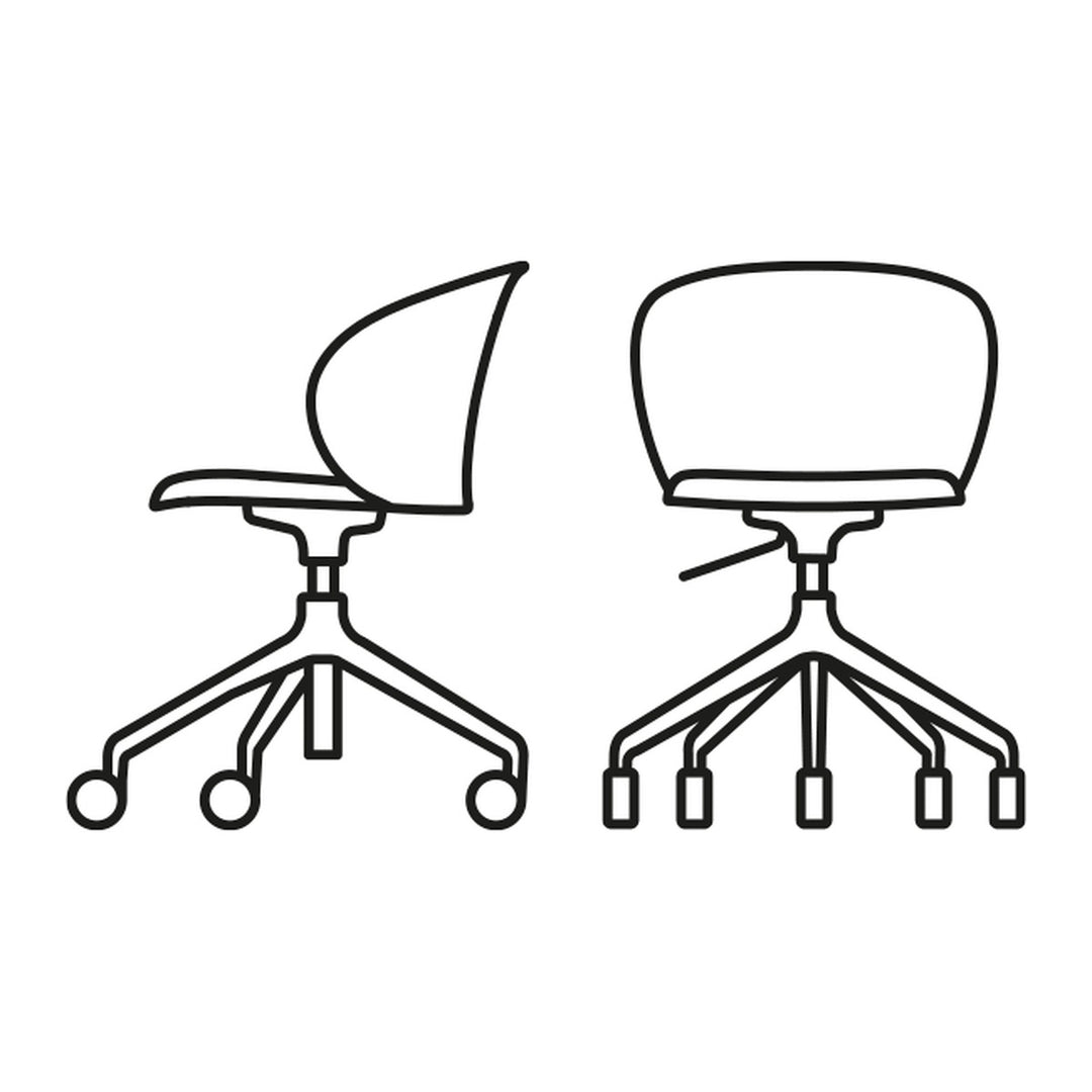 Tuka Aluminum Office Chair by Connubia, white background
