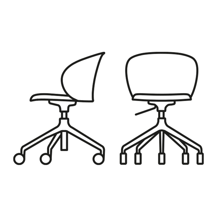 Tuka Aluminum Office Chair by Connubia, white background