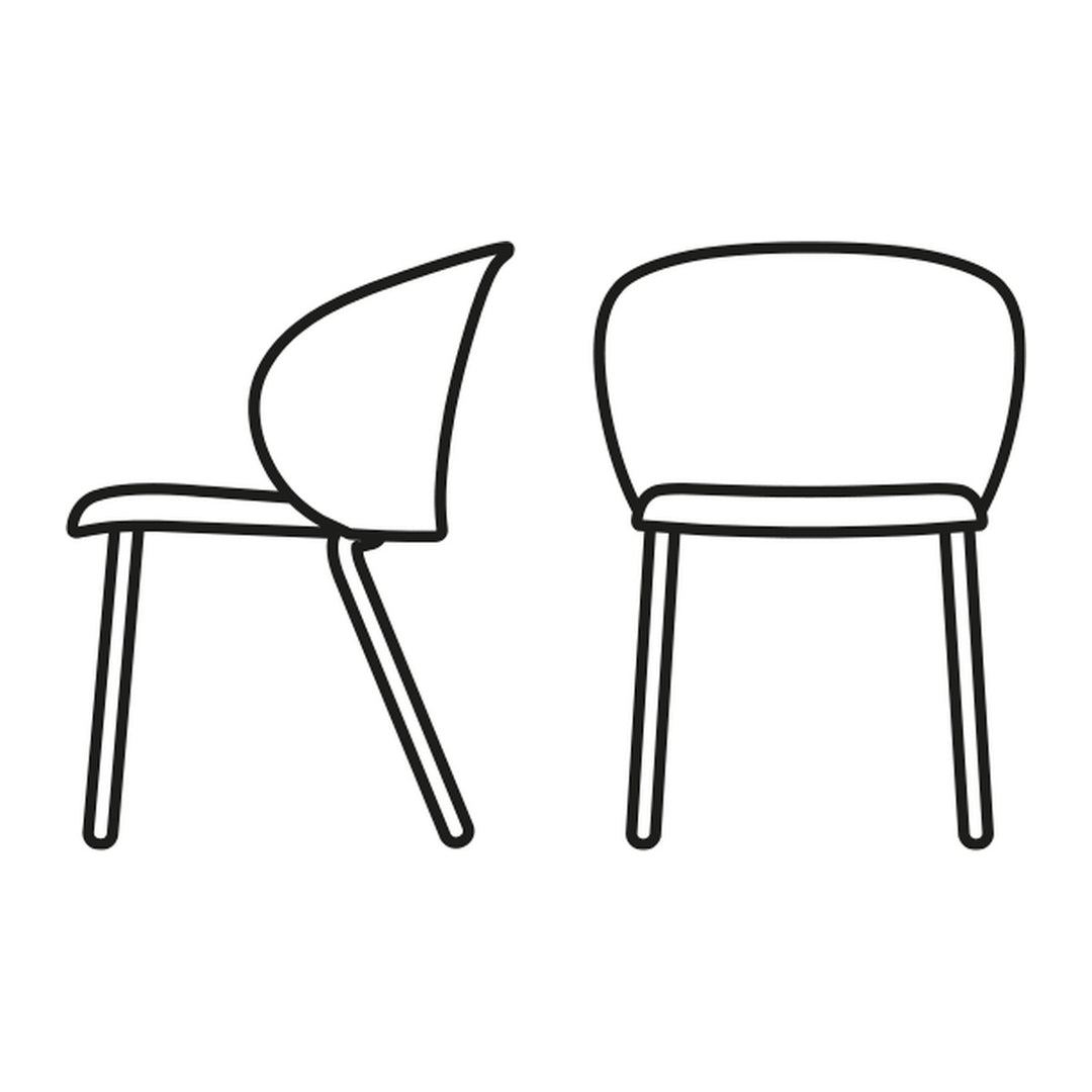 Tuka Dining Armchair by Connubia finish option, white background
