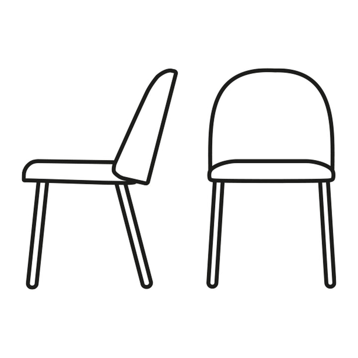 Tuka Dining Chair by Connubia line drawing