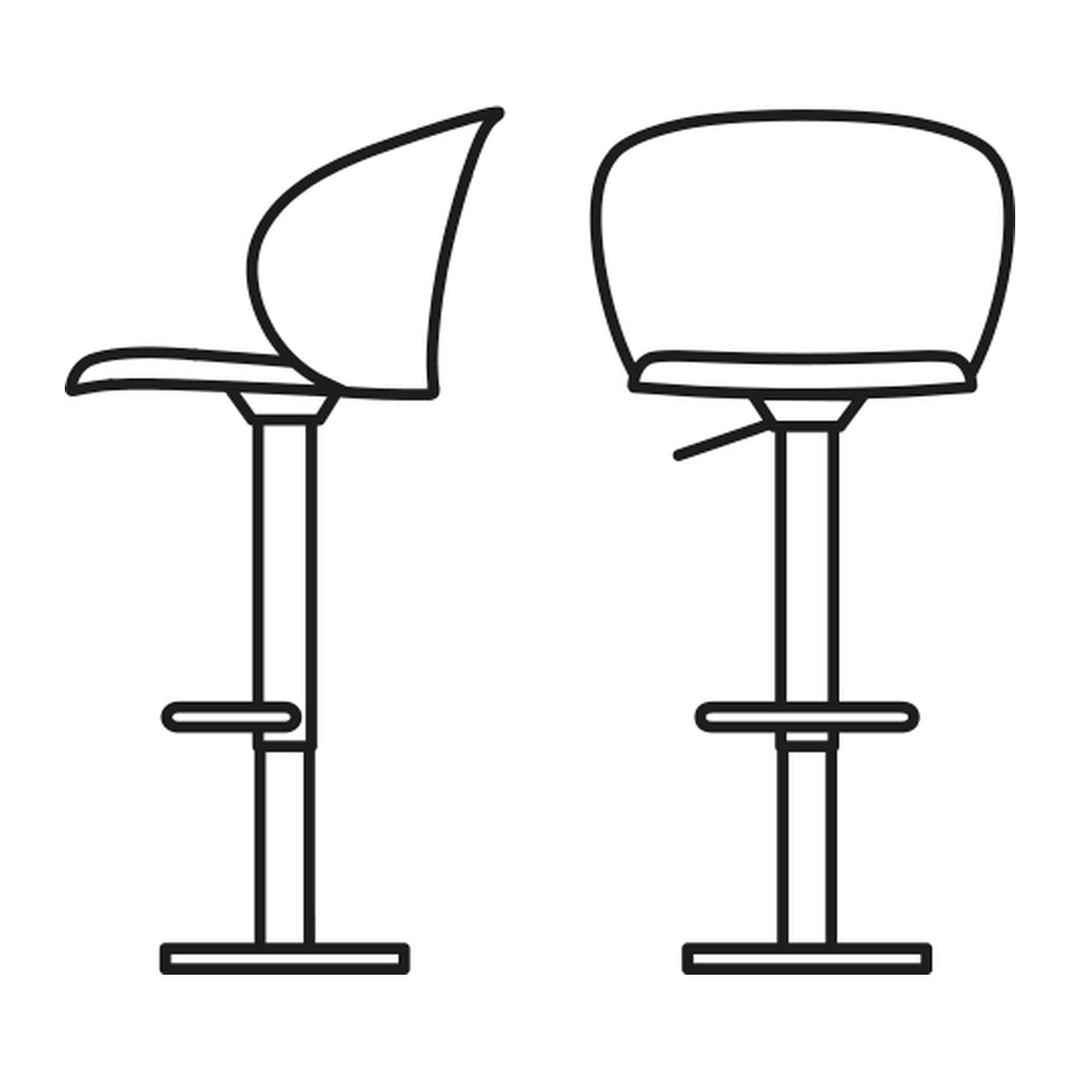 Tuka Metal Adjustable Stool by Connubia finish option, white background